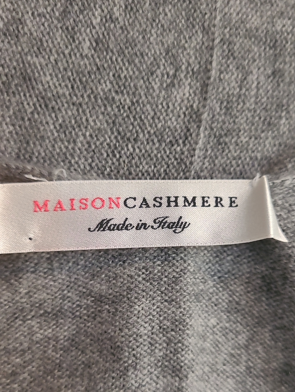 Maison Cashmere Pur Light Gray Open-Front Longline Cardigan Made In Italy Small - Picture 7 of 10